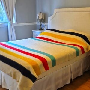 Hudson Bay Vintage 100% Wool 4 Point Blanket